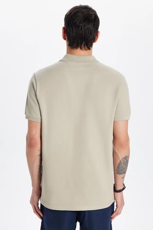 Erkek Slim Fit Dar Kesim Premium Seri %100 Pamuk Yumuşak Dokulu Merserize Krem Polo Yaka Tişört 