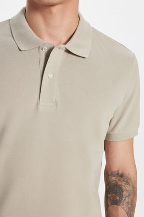 Erkek Slim Fit Dar Kesim Premium Seri %100 Pamuk Yumuşak Dokulu Merserize Krem Polo Yaka Tişört 