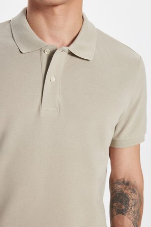 Erkek Slim Fit Dar Kesim Premium Seri %100 Pamuk Yumuşak Dokulu Merserize Krem Polo Yaka Tişört 