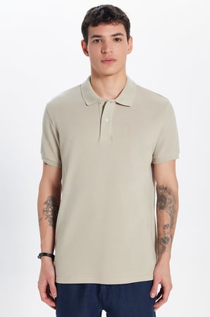 Erkek Slim Fit Dar Kesim Premium Seri %100 Pamuk Yumuşak Dokulu Merserize Krem Polo Yaka Tişört 
