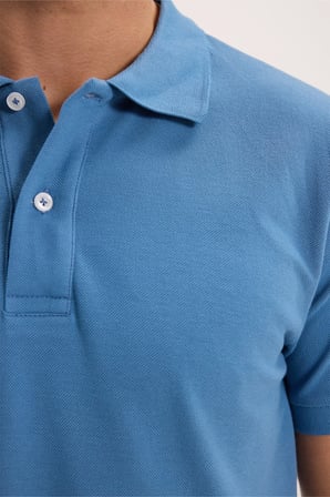 Erkek Slim Fit Dar Kesim Premium Seri %100 Pamuk Yumuşak Dokulu Merserize İndigo Polo Yaka Tişört 