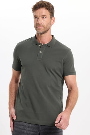 Erkek Slim Fit Dar Kesim Premium Seri %100 Pamuk Yumuşak Dokulu Merserize Yeşil Polo Yaka Tişört