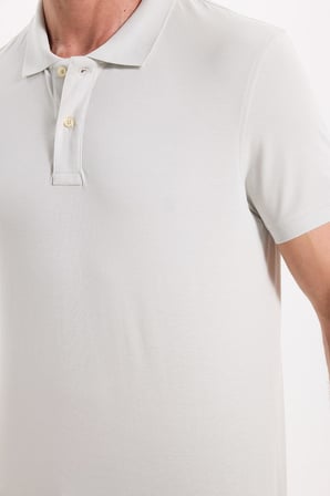 Erkek Slim Fit Dar Kesim Premium Seri %100 Pamuk Yumuşak Dokulu Merserize Bej Polo Yaka Tişört