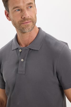 Erkek Slim Fit Dar Kesim Premium Seri %100 Pamuk Yumuşak Dokulu Merserize Gri Polo Yaka Tişört