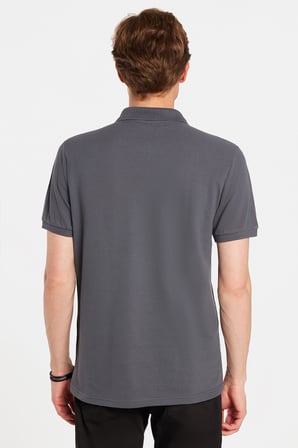 Erkek Slim Fit Dar Kesim Premium Seri %100 Pamuk Yumuşak Dokulu Merserize Gri Polo Yaka Tişört 