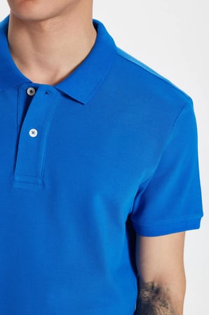 Erkek Slim Fit Dar Kesim Premium Seri %100 Pamuk Yumuşak Dokulu Merserize Lacivert Polo Yaka Tişört 