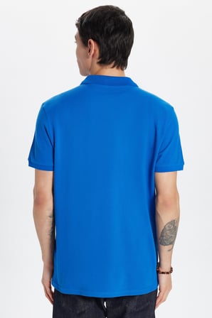 Erkek Slim Fit Dar Kesim Premium Seri %100 Pamuk Yumuşak Dokulu Merserize Lacivert Polo Yaka Tişört 