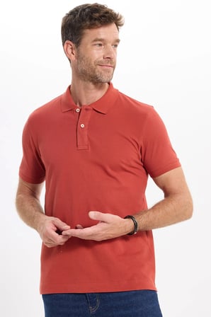 Erkek Slim Fit Dar Kesim Premium Seri %100 Pamuk Yumuşak Dokulu Merserize Kiremit Polo Yaka Tişört