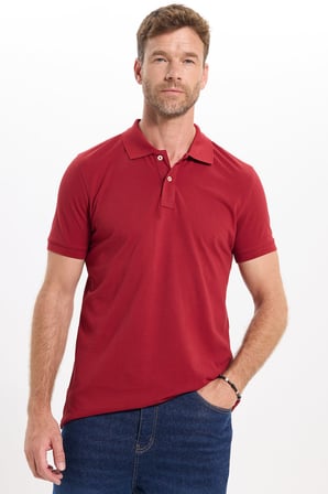 Erkek Slim Fit Dar Kesim Premium Seri %100 Pamuk Yumuşak Dokulu Merserize Bordo Polo Yaka Tişört