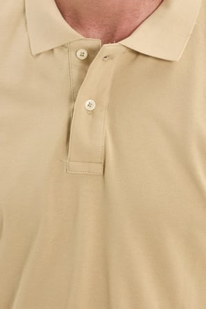 Erkek Slim Fit Dar Kesim Premium Seri %100 Pamuk Yumuşak Dokulu Merserize Bej Polo Yaka Tişört
