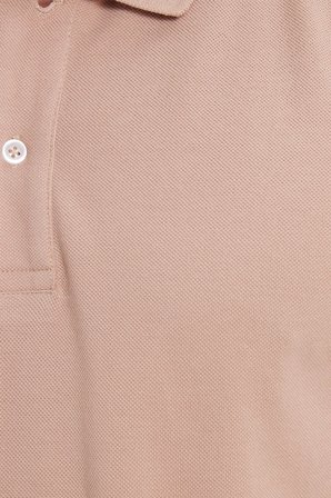 Erkek Slim Fit Dar Kesim %100 Pamuk Kısa Kollu Polo Yaka Bej Tişört