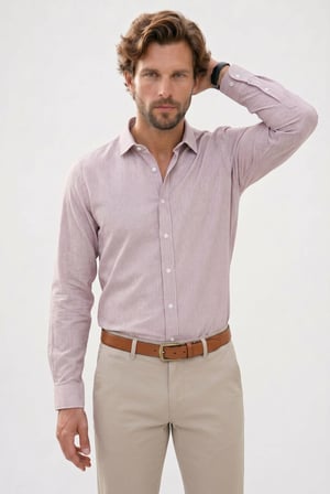 Erkek Regular Fit Klasik Kesim Uzun Kollu Nefes Alan Müslin Kumaş Bordo Gömlek