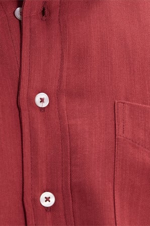 Erkek Regular Fit Rahat Kesim Cepli Keten Efektli Düz Bordo Gömlek