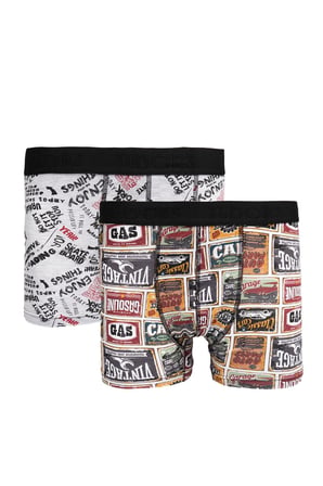 Erkek 2'li Pamuk Likralı Premium Seri Esnek Kumaş Boxer