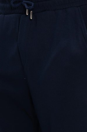Erkek Lacivert Baggy Fit Rahat Kesim Modal Kumaş Soft Doku Beli Bağcıklı Yan Cepli Eşofman Altı