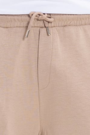 Erkek Koyu Vizon Baggy Fit Rahat Kesim Modal Kumaş Soft Doku Beli Bağcıklı Yan Cepli Eşofman Altı