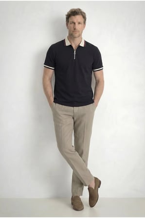 Erkek Slim Fit Dar Kesim %100 Pamuk Kısa Kollu Yarım Fermuarlı Siyah Polo Yaka Tişört