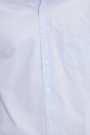 Klasik Fit Uzun Kollu Pamuklu Kolay Ütü Çizgili Erkek Mavi Gömlek