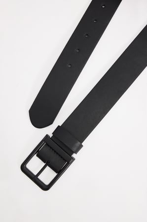 Erkek Mat Siyah Kare Tokalı 4 Cm Kemer