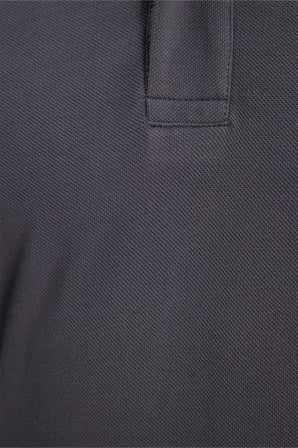 Erkek Slim Fit Dar Kesim %100 Pamuk Kısa Kollu Polo Yaka Antrasit Tişört