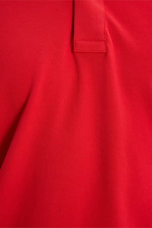 Erkek Slim Fit Dar Kesim %100 Pamuk Kısa Kollu Polo Yaka Kırmızı Tişört