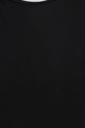 Kadın Slim Fit Dar Kesim Kısa Kollu Kayık Yaka Siyah Bluz