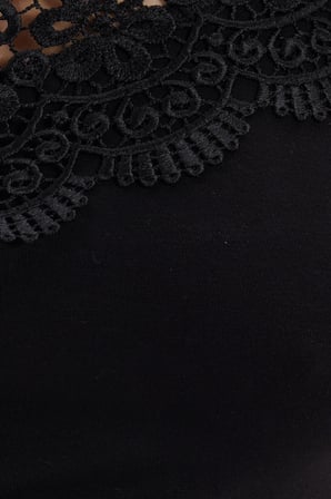Kadın Slim Fit Dar Kesim Kolsuz Bİsiklet Yaka Dantelli Sırt Detaylı Siyah Bluz