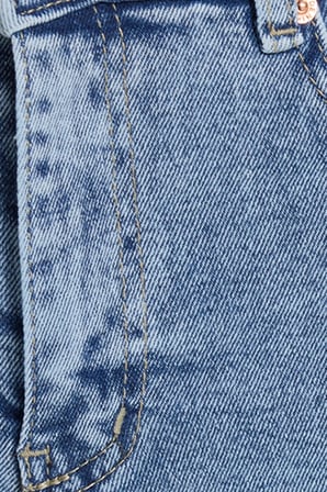 Kadın Relax Fit Rahat Kesim Pamuklu Likralı Cepli Palazzo Mavi Jean Kot Pantolon