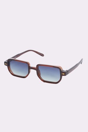 Unisex Geometrik Çerçeve Kahverengi Çerçeve Uv 400 Korumalı Güneş Gözlüğü