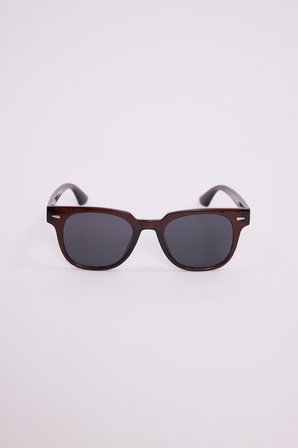 Unisex Oval Kahverengi Çerçeve Uv 400 Korumalı Siyah Cam Güneş Gözlüğü
