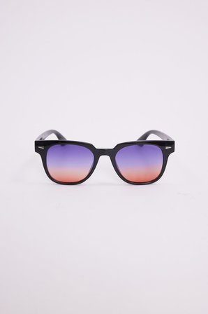 Unisex Oval Siyah Çerçeve Uv 400 Korumalı Renkli Cam Güneş Gözlüğü