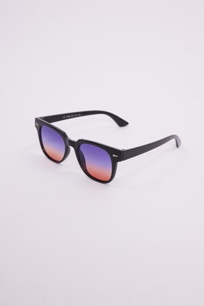 Unisex Oval Siyah Çerçeve Uv 400 Korumalı Renkli Cam Güneş Gözlüğü