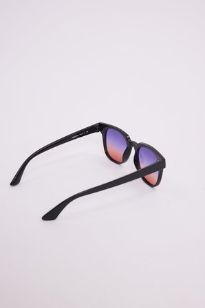 Unisex Oval Siyah Çerçeve Uv 400 Korumalı Renkli Cam Güneş Gözlüğü