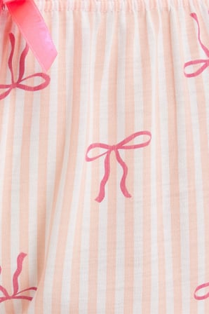 Kadın Regular Fit Klasik Kesim Viskon Beli Lastikli Fiyonk Detaylı Baskılı Turuncu Pijama Altı
