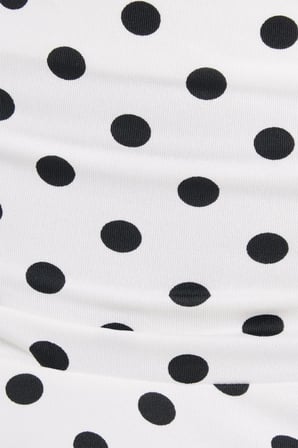 Kadın Slim Fit Dar Kesim Korse Detaylı Puantiyeli Likralı Dantelli Beyaz Kısa Mini Etek