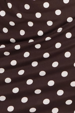 Kadın Slim Fit Dar Kesim Puantiyeli Dantel Detaylı Asimetrik Kahverengi Etek