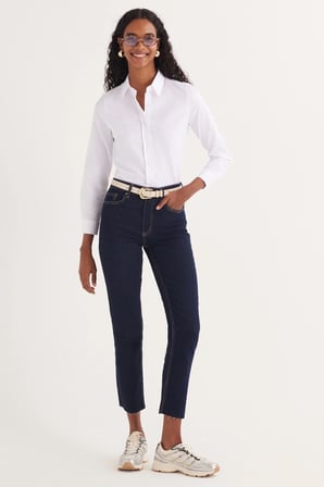 Kadın 2'li Paket Beyaz Slim Fit Dar Kesim Uzun Kollu Pamuklu Vücuda Oturan Dokulu Basic Gömlek