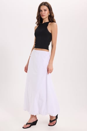 Kadın Slim Fit Dar Kesim Halter Yaka Kolsuz Dantel Detaylı Siyah Atlet Bluz