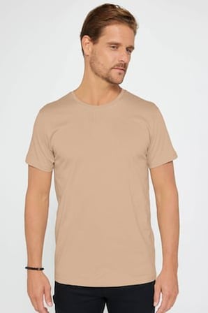 Unisex 10'lu Pkt Siyah-Beyaz-Vizon-Yeşil-Lacivert-Gri-Bordo Slim Fit %100 Pamuk Bisiklet Yaka Tişört