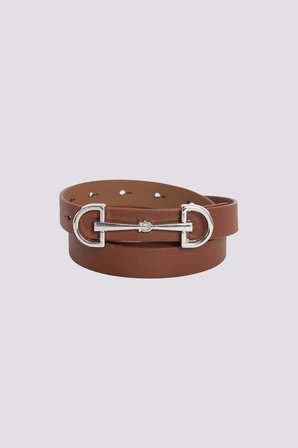 Kadın Modern Gümüş Renk Metal Tokalı 110 cm Standart Beden Taba Kadın Kemer 