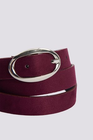 Kadın Oval Tokalı 110 cm Standart Bordo Kemer