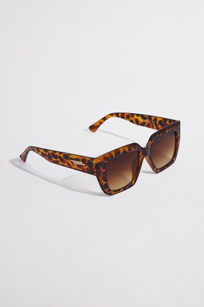 Kadın Oval Kahverengi Çerçeve UV 400 Korumalı Leopar Desenli Güneş Gözlüğü