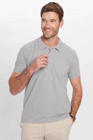 Erkek 5'li Paket Siyah-Kahverengi-Gri-Lacivert-Petrol Slim Fit Dar Kesim Pamuklu Düz Pike Polo Yaka Tişört