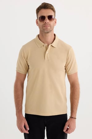 Erkek 5'li Paket Kahverengi-Haki-Krem-Lacivert-Bordo-Gri Slim Fit Dar Kesim Pamuklu Düz Pike Polo Yaka Tişört