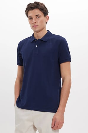 Erkek 5'li Paket Kahverengi-Haki-Krem-Lacivert-Bordo-Gri Slim Fit Dar Kesim Pamuklu Düz Pike Polo Yaka Tişört