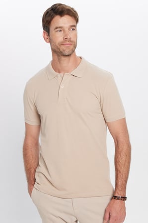 Erkek 5'li Paket Siyah-Taş-Gri-Mor-Beyaz Slim Fit Dar Kesim Pamuklu Düz Pike Polo Yaka Tişört
