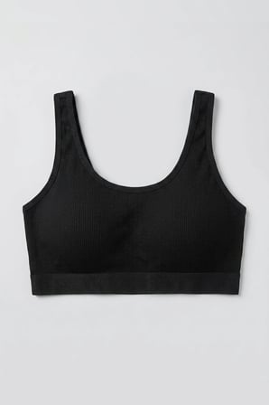 Kalın Askılı Çıkarılabilir Pedli Fitilli Pamuk Toparlayıcı Büstiyer Bralet Crop Atlet Siyah Beyaz Ten