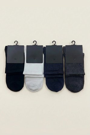 Aura Collections Erkek Bambu Soket Çorap Dikişsiz 4'lü Paket 41-45 Numara