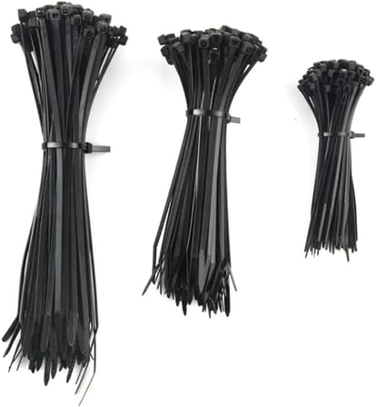 Plastik Kablo Bağı Cırt Kelepçe Set 100 mm - 150 mm - 250 mm X 2.5 mm Siyah (20 şer adet X 3) 60 Adet