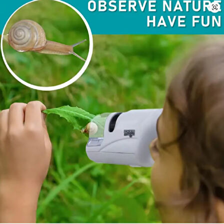 Eğitici Çocuklar için 12 li örnek Seti HEDİYELİ Işıklı Minİ Cep Boy Zoomlu El Mikroskop Seti